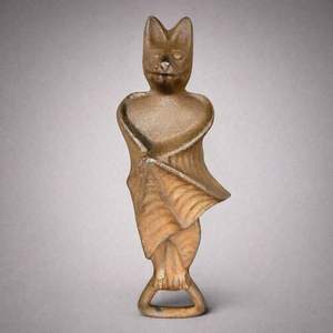 Abridor de Botellas con Figura de Gato Gótico de Hierro Fundido, Diseño Artístico Vintage, Agarre Fuerte, Acabado Duradero, Perfecto para Decoración de Bar en Casa - Product Image 1