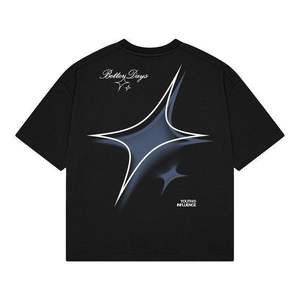 Camiseta holgada negra con diseño de estrella, camisetas de moda de gran tamaño, superventas, Camiseta de algodón con estampado personalizado genuino - Product Image 1