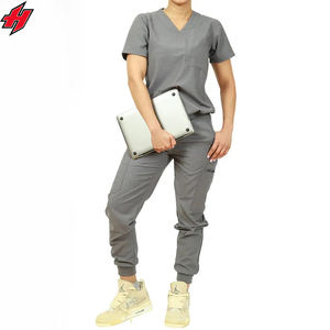 Uniforme de Enfermería de hospital de moda unisex con logotipo personalizado conjuntos de tejido elástico traje de Jogger para mujer - Product Image 1