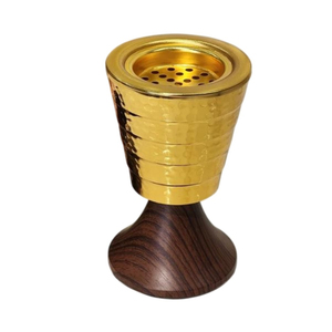 Quemador de incienso de madera y metal dorado de Calidad exclusiva, soporte Bakhoor de diseñador estándar para difusor de aromaterapia para el hogar y el Hotel - Product Image 1