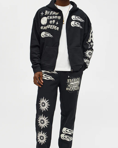 Sudadera con Capucha Gruesa con Hombros Caídos, Bordado 3D Personalizado, 500 GSM, Unisex, Superventas, Sudadera Extra Grande con Cierre Completo - Product Image 3