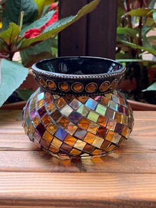 Portavelas de Cera de Abeja y Mosaico Votivo - Decoración Navideña Moderna Hecha a Mano para el Hogar |   Decoración para Diwali y Bodas, Altamente Perfumada - Product Image 2