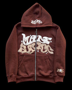 ODM เสื้อฮู้ดสำหรับผู้ชายผ้าฝ้ายเทอร์รี่ครอปซิปรูดแบบปรับแต่งได้2025งานปักธรรมดา - Product Image 3