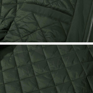 Chaqueta bomber acolchada con bolsillos y cremallera y mangas plisadas lisas de alta calidad con logotipo personalizado de fábrica para hombre - Product Image 5