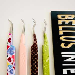 Pinzas de pestañas de acero inoxidable de nuevo diseño con punta afilada Agarre perfecto Pinzas de pestañas al por mayor en varios colores - Product Image 5