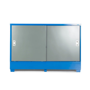 Deposito di materiali pericolosi in acciaio, con porte scorrevoli, per 2 IBC o 8 barili - Product Image 3