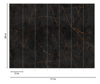Papier peint mural allemand floral noir et orange en vinyle non tissé, grand format moderne, pour chambre, salon, salle de sport