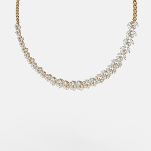 Collar de Plata de Ley 925 con Moissanita en Forma de Pera y Corte Marquesa, Chapado en Oro Rosa, Cadena Clásica de Eslabones para Boda de Mujer - Product Image 3