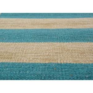 Alfombra Alhambra Dorada de Lana Tejida Plana, Rectangular, a Rayas, Hecha a Mano, de Yute, para Pasillo, Dormitorio o Sala, Modelo DWRM-176 - Product Image 3