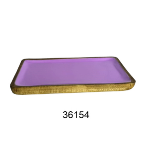 Best <strong>Quality</strong> Flower <strong>Printed</strong> <strong>Serving</strong> Plate Green Enameled Food Server Plate Round Natural Wood Enamel Coated <strong>Tray</strong> for Sale - Product Image 6