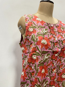 Vestido Corto de Verano con Botones, Estilo Bohemio Floral, de Algodón, Hecho a Mano para Mujer - Product Image 5