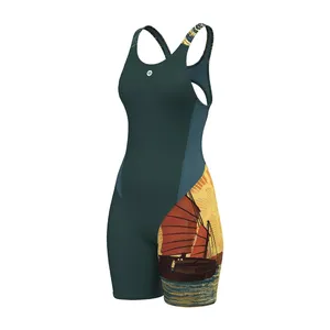 Traje de baño competitivo Kneeskin para mujer Marine Sunset by the Bay - Product Image 1