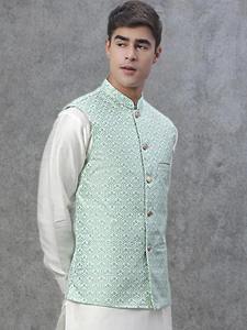 Gilet traditionnel formel d'été respirant sans manches pour hommes, vêtement culturel pour usage extérieur, vente en gros, exportation - Product Image 3