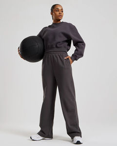 <b>Women's</b> <b>Summer</b> Sweatpants Wide Leg <b>Trouser</b> Elastic Waist Breathable Polyester/Cotton Blend - Product Image 6