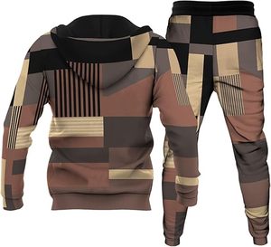 Ensemble de survêtement sport décontracté 2 pièces de haute qualité, pull à manches longues, design imprimé uni, streetwear d'hiver, jogging - Product Image 2