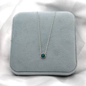Delicado collar de turquesa en plata de ley colgante de piedras preciosas azules regalo de joyería apilable para mujeres hoy - Product Image 2