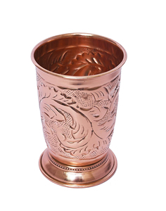 Fabriqué à la main Beautyfull en relief cuivre métal tasses en verre menthe Julep tasse verres accessoires - Product Image 1