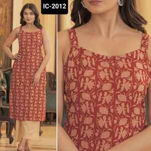 Kurtis fantaisie indiens sans manches pour un usage décontracté et quotidien Collections fantaisie longues Kurtis avec grande taille disponible pour les femmes - Product Image 4