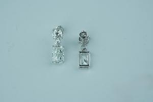 Pendientes de diamantes de moda chapado en oro blanco y rosa IGI certificado para fiesta de boda o regalo - Product Image 4