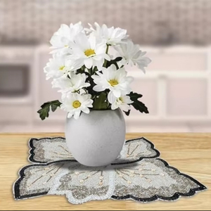 Set de table en satin perlé fait à la main Set de table Royal Look Hotel Restaurant Table décorative Cadeau d'utilisation comprenant des tapis Tampons - Product Image 1