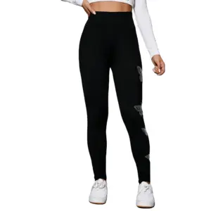 Anti-Curling Line Gummiband Workout Leggings Frauen High Waisted Custom ized Gym Yoga Hose