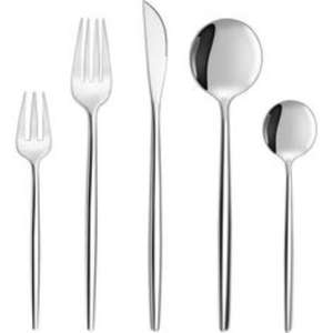 Juego de cubiertos moderno de acero inoxidable con propiedades resistentes a la corrosión, superficies pulidas elegantes y artesanía ergonómica - Product Image 3