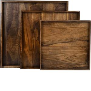 ถาดตกแต่งไม้วอลนัทบราวน์,ถาดเสิร์ฟอาหารสำหรับงานแต่งงานถาดเสิร์ฟทางเข้าถาดเสิร์ฟน้ำสำหรับห้องครัวกาแฟน้ำผลไม้ชา - Product Image 3