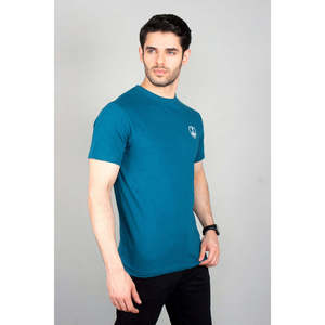 Low MOQ Custom Logo Men's Sea Green Silk Screen <b>Printed</b> Casual Crew Neck Shirt 100% Cotton Poplin Fabric Breathable - Product Image 3
