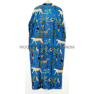 Kimono de algodón cómodo y transpirable para pieles sensibles Kimono con cuello en V con diseño simple y estampado floral para uso informal - Product Image 6