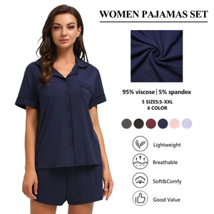 Diseño de logotipo personalizado económico Durable usando pijama conjunto mujeres ropa de dormir de algodón puro - Product Image 5