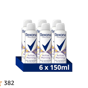 REXONA Déodorant anti-transpirant en spray pour femmes Active Morning 0% d'alcool Parfum floral et fruité Protection 48h 6 x 150 ml - Product Image 6