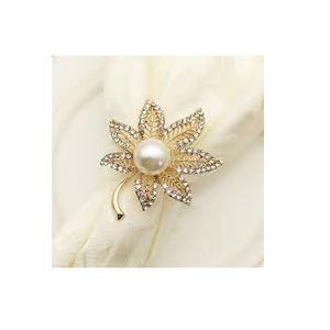 ผ้าเช็ดปากโลหะสีทองขัดมันสำหรับตกแต่งโต๊ะ,ทำด้วยมือสไตล์คลาสสิกดีไซน์ไข่มุกโบราณ - Product Image 1