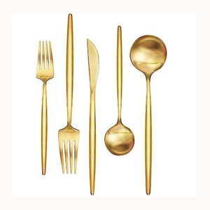 Juego de servicio de ensalada de diseño en relieve de oro nuevo, utensilios de cocina de cena de acero inoxidable, juego de servidor de ensalada de Metal - Product Image 6