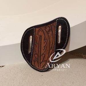 Nouvelle vente chaude couverture de couteau en cuir usiné à la main de Style occidental de haute qualité en plein air pour couteau pliant couverture de couteau en cuir véritable - Product Image 1