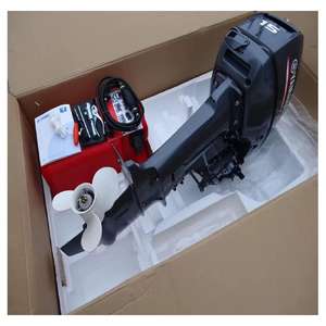 Motor fueraborda de 4 tiempos y 15 HP con eje largo y corto - Product Image 1