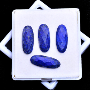 Lapislázuli Natural 25x10mm Oval Rosecut Gemstone 10 Cts Iroc Ventas Piedra suelta de alta calidad Afgani Lapis Oval Faceted Cab - Product Image 6