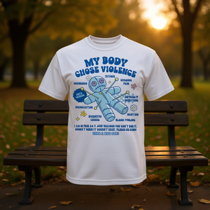 T-shirt promozionale Chronic Spoonie Invisible Illness My Body Chose Violence - Product Image 3
