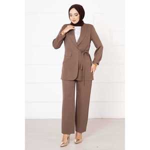 Costume de veste à nouer sur le côté avec décoration boutonnée - Product Image 3