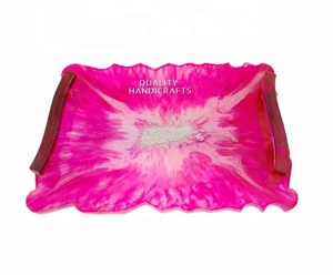 Bandeja de Servicio de Resina Epoxi de Diseño Nuevo 2025, Multicolor, 30x20x5cm, Artesanía de Calidad, con Asa, para Hoteles, Restaurantes, Café de Lujo - Product Image 3