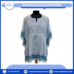 Hot Selling Indian Manufacturer Printed <b>Kaftan</b> Free Size 100% Cotton Hand Block Printed Beautiful Beach <b>Kaftans</b> for Sale - Product Image 2