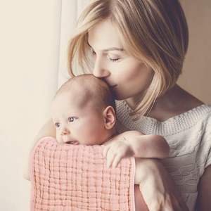 Khăn quấn bé sơ sinh, khăn ọc sữa, khăn ăn, chất liệu cotton hữu cơ 100%, mềm mại, nhẹ, in logo tùy chỉnh - Product Image 6