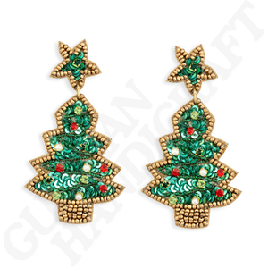 Pendientes de gota de moda festiva hechos a mano joyería con cuentas de Navidad con detalles intrincados regalo de celebraciones - Product Image 5