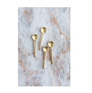 Modern Luxurious Metal Dessert Scoop <b>small</b> Head Mini Silver Gold Stainless Steel Coffee Spoon - Product Image 3