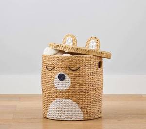 Nouvel arrivage Jacinthe d'eau naturelle écologique Panier de rangement moderne multi-usages tissé à la main Organisateur en forme d'animal pour enfants - Product Image 6