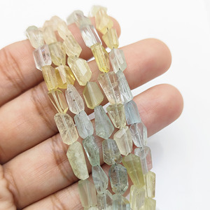 8 Inch Long Loose Natural <b>Aquamarine</b> Gemstone Beads Nuggets Shape Beaded Strand for Jewelries Making - Product Image 5