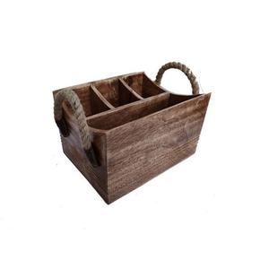 Petit caddie de service en bois de manguier organisateur de cuisine décoratif pour le stockage de la vaisselle coutellerie utilisation de bureau-OEM Design - Product Image 6