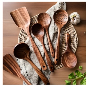 Ustensiles à salade modernes de 11 pouces, revêtus de résine écologique, les plus vendus, compatibles lave-vaisselle, pour la maison et la cuisine, fabriqués en Inde - Product Image 4