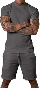 Survêtement d'été personnalisé pour homme avec tissu respirant de haute qualité en coton/polyester, shorts assortis gaufrés, hiver - Product Image 3