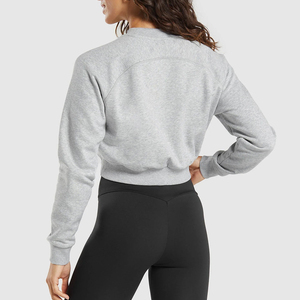 Sweat-shirt court pour femmes de qualité supérieure Sweat-shirt durable pour le yoga et les tenues décontractées Sweat-shirt court sur mesure pour la mode - Product Image 6