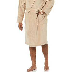 Bata de baño gruesa 100% franela Coral polar Hotel Albornoz felpa bata de baño para mujer y hombre - Product Image 6